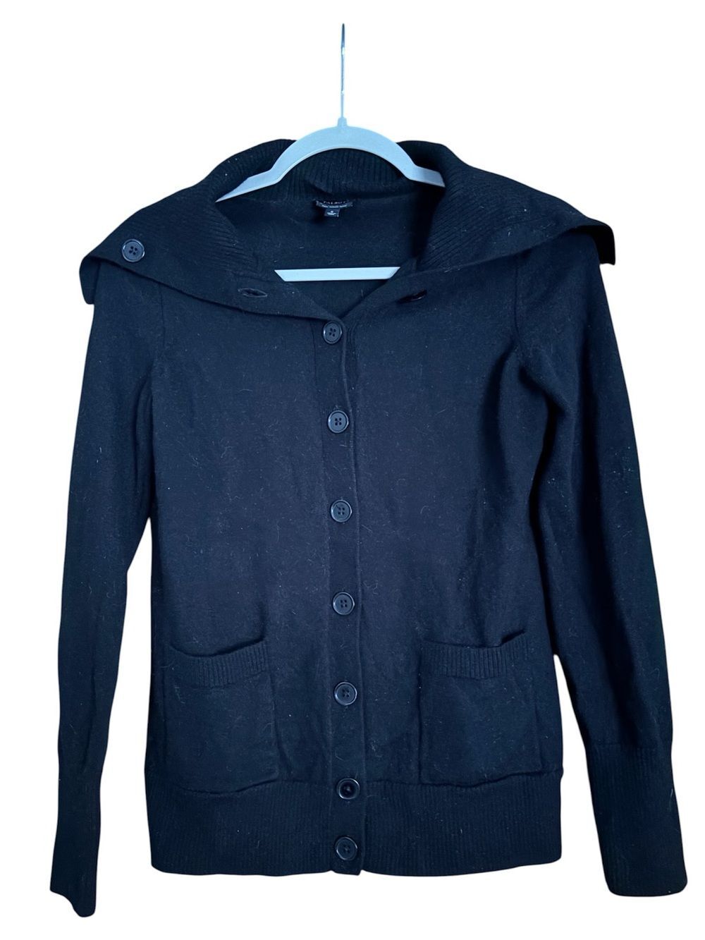Women’s Talbots 100% Merino Wool Black Button-Up Sweater Cardigan Small